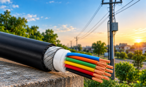 Telecom Cable at Golden Hour