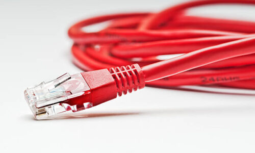 Ethernet cable, detail of the RJ45 plug